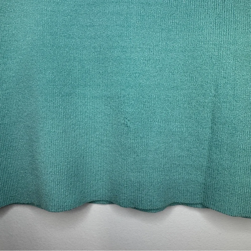 Sigrid Olsen Sport Aqua Blue Knit Top Large Rayon Blend Tank Top minimalist - Picture 3 of 10